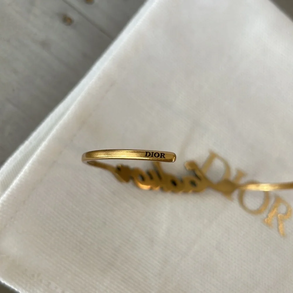 Dior Christian Dior j’adior cuff bracelet brushed gold with box - Picture 6 of 8